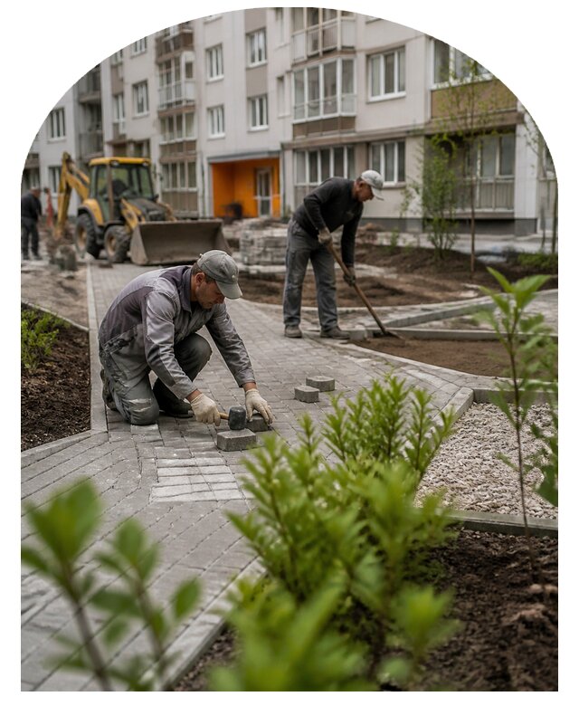 Благоустройство двора многоквартирного дома в Кизляре