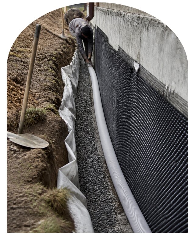 Пристенный дренаж фундамента под ключ для дома в Кизляре